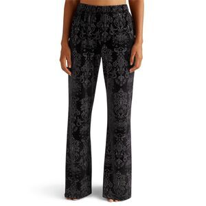 Beyond Yoga Best Dressed Printed Wide-Leg Pants in black textured velvet
